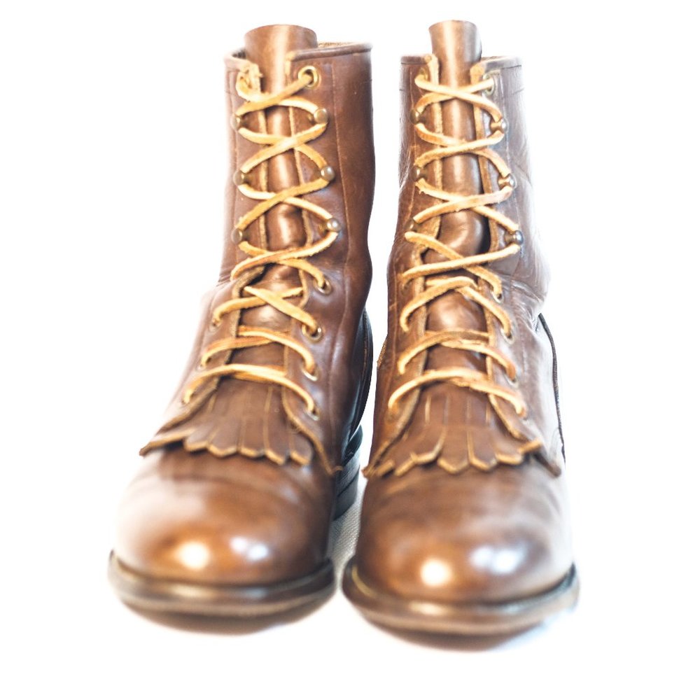 Vintage Justin Roper Boots Leather Sz 6C